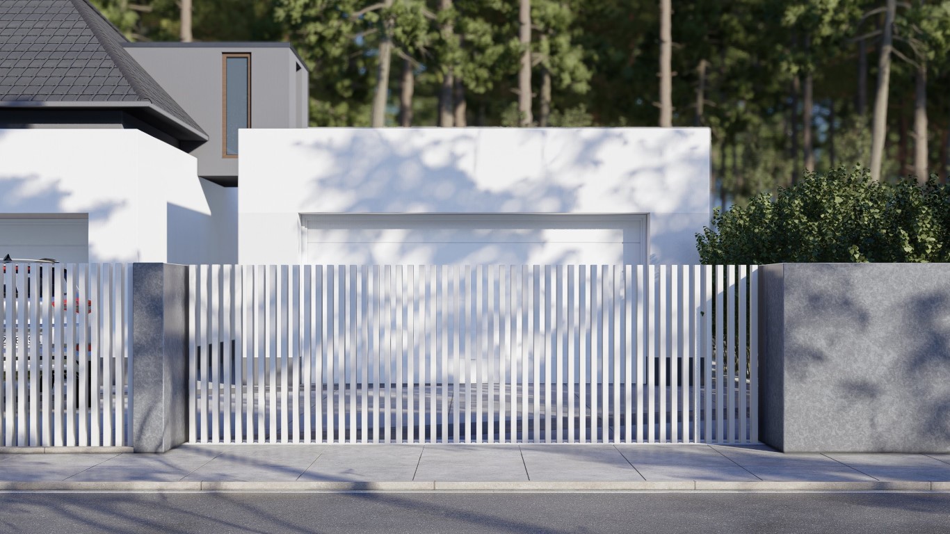 Bramy wysuwane waskie słupki